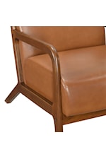 Homelegance Gabe Contemporary Upholstered Accent Chair with Exposed Wood Arm