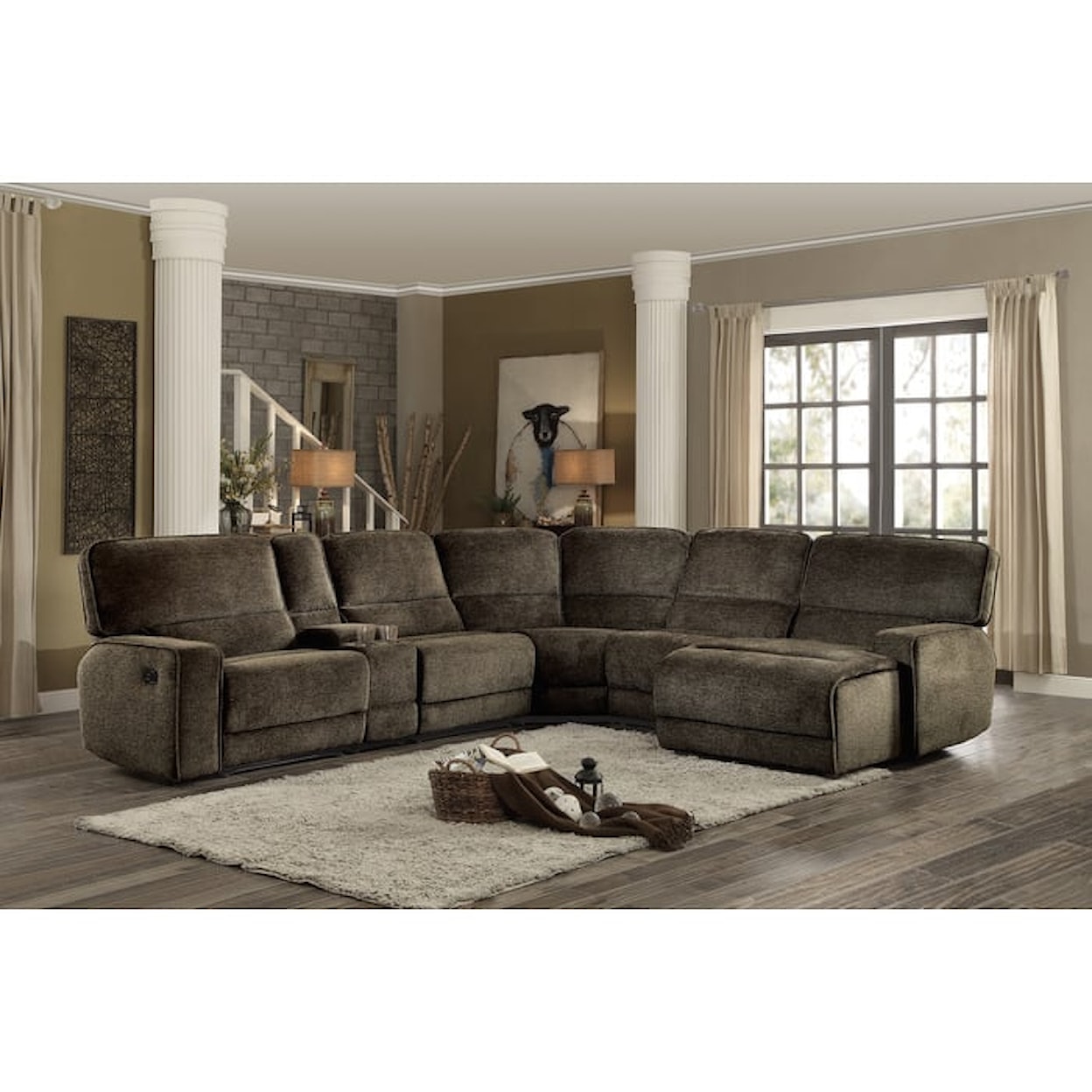 Homelegance Shreveport Right Side Chaise, Push Back Recliner