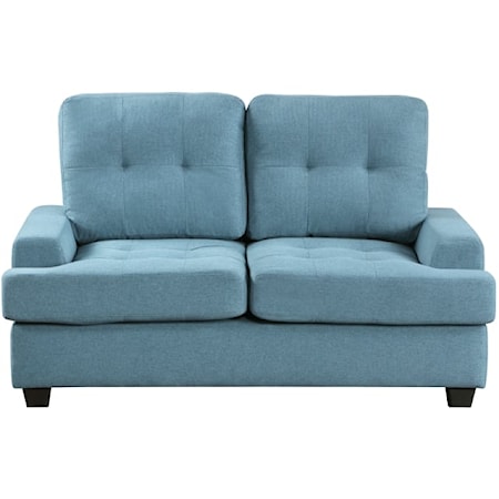 Transitional Love Seat with Tufted Detail