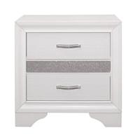 Glam 3-Drawer Nightstand with Hidden Felt-Lined Jewelry Drawer