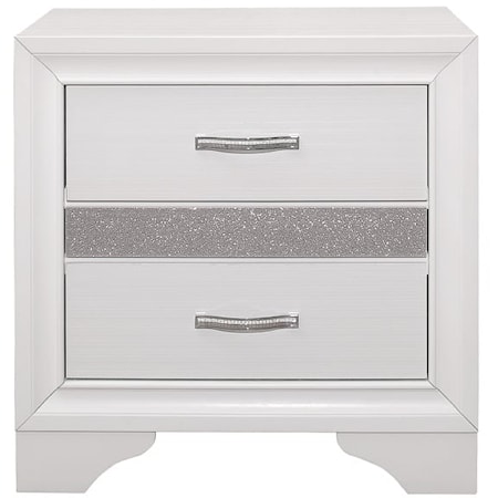 Glam 3-Drawer Nightstand with Hidden Felt-Lined Jewelry Drawer