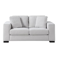 Contemporary Loveseat with Track Arms