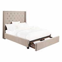 Transitional California King Platform Bed with Storage