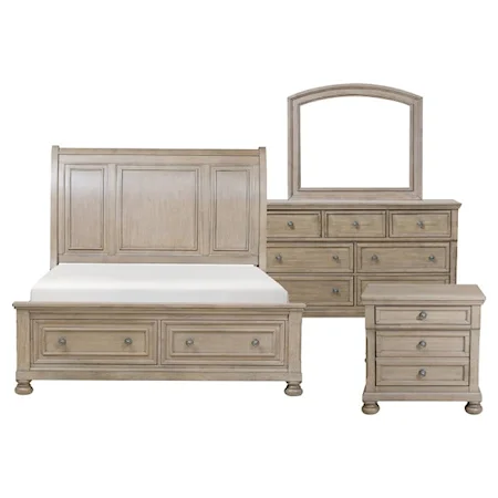 Traditional 5-Piece Queen Bedroom Set with Storage Footboard