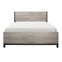 Contemporary California King Bed with Faux Wood Finish