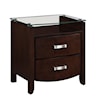 Homelegance Lyric Night Stand, Glass Top