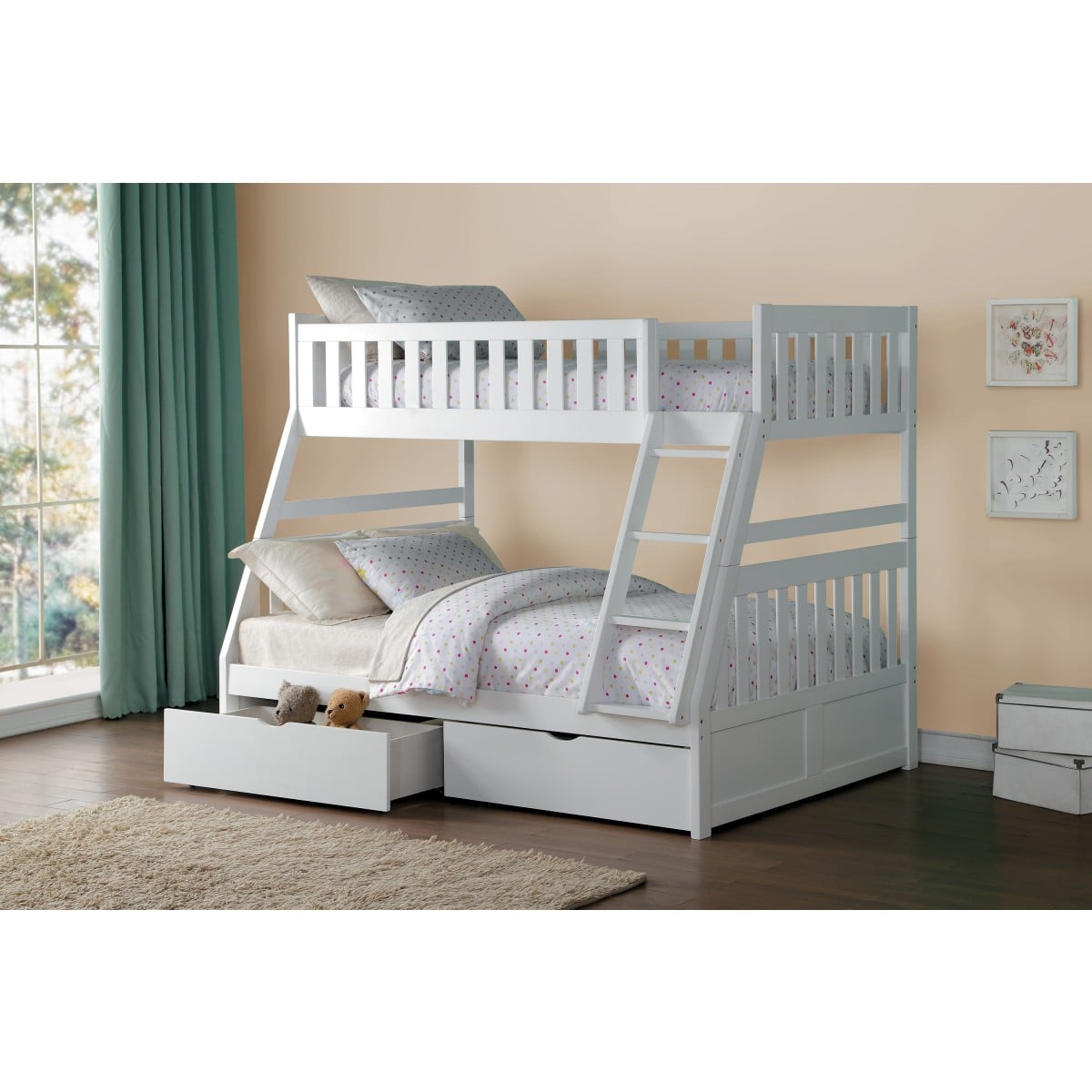 Homelegance Galen Twin/Full Bunk Bed with Storage Boxes