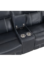 Homelegance Littleton Contemporary Manual Reclining Loveseat with Center Console and Cupholders