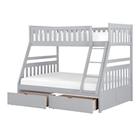 Transitional Twin/Full Bunk Bed with Storage Boxes