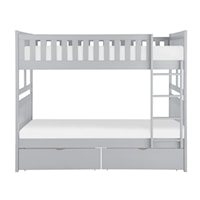 Transitional Full Bunk Bed with Storage Boxes