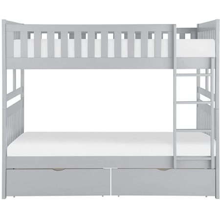 Full/Full Bunk Bed with Storage Boxes