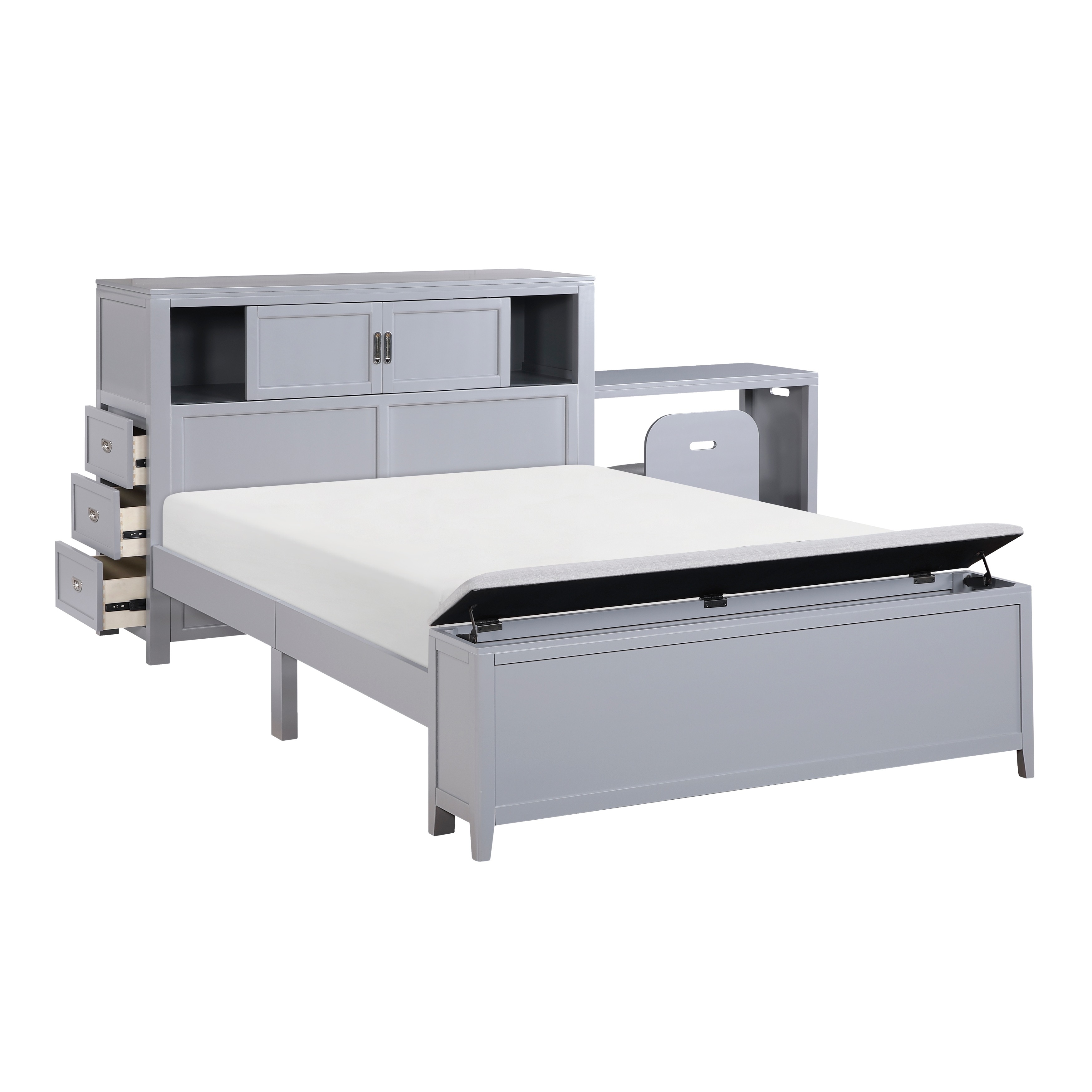 Homelegance Sloane Full Bookcase Bed with Hidden Desk