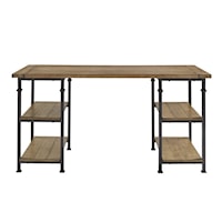 Industrial Writing Desk with Open Shelving