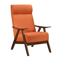 Mid-Century Modern Accent Chair with Wood Frame