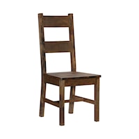 Transitional Wood Side Chair with Ladder Back