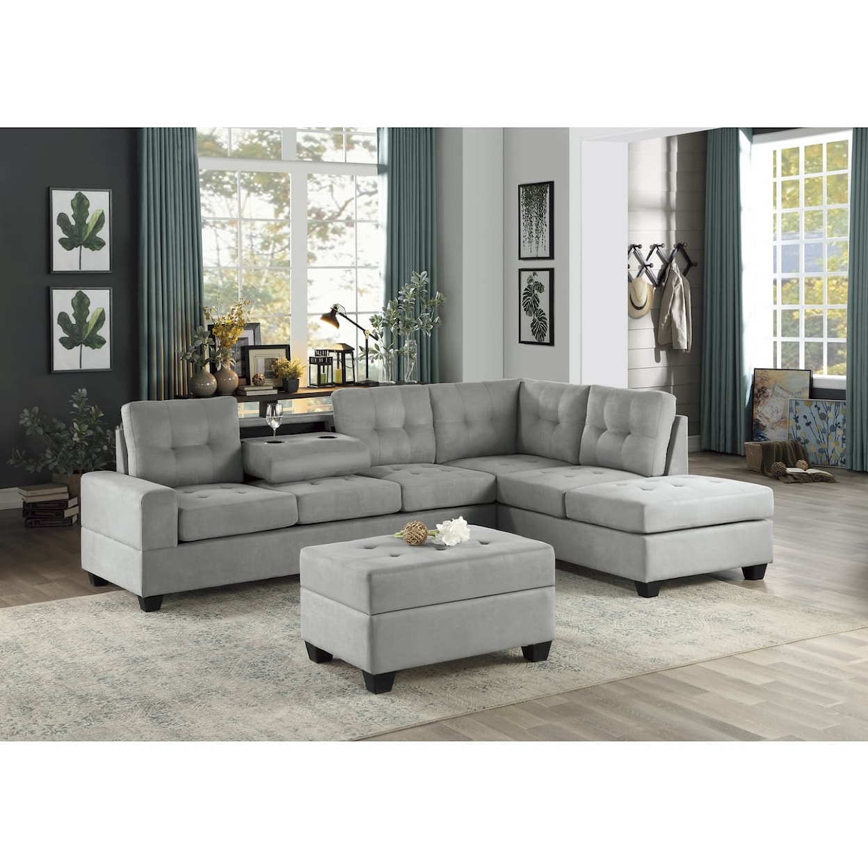 Homelegance Homelegance 2-Piece Reversible Sectional