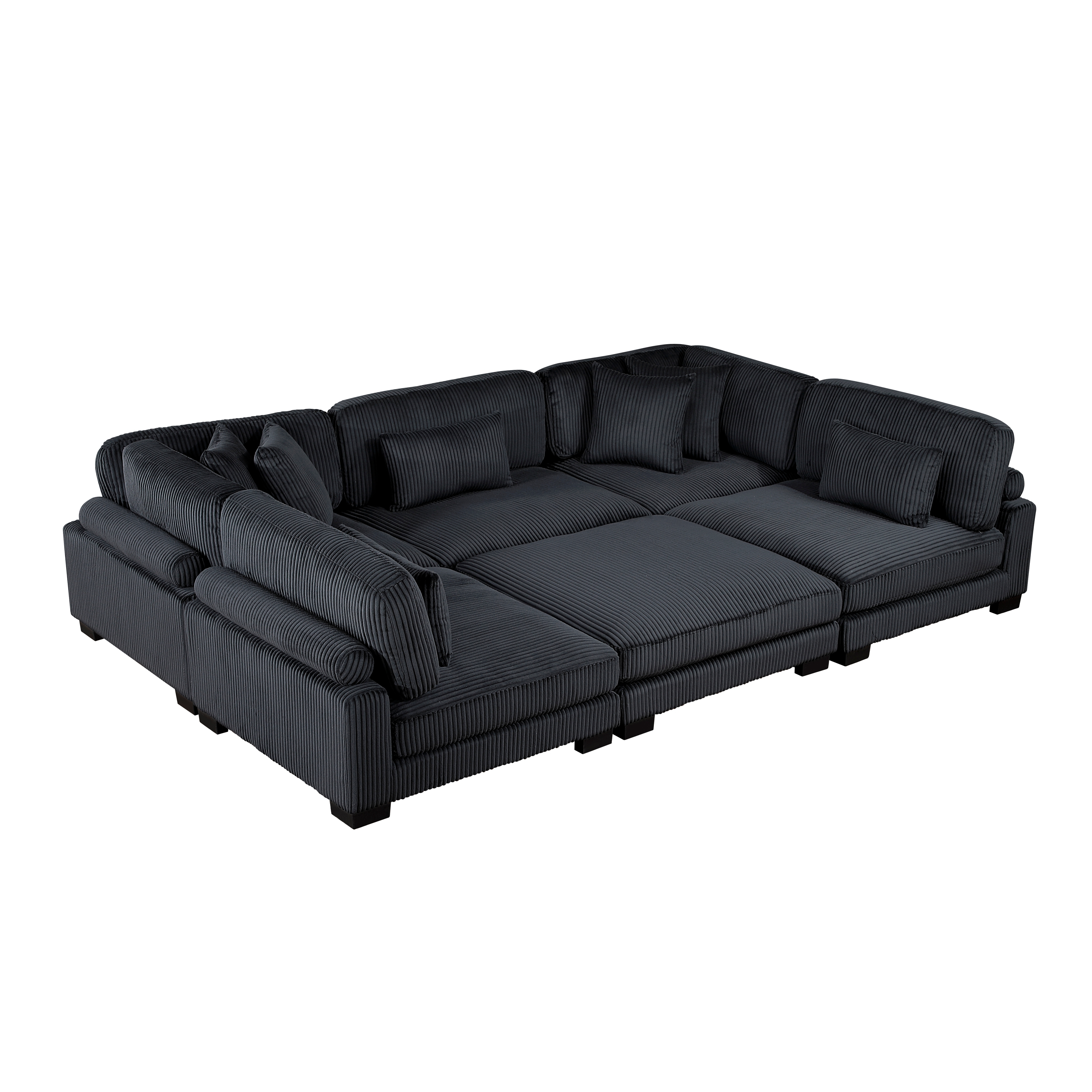 Homelegance Traverse 6-Piece Sectional Sofa with Ottoman