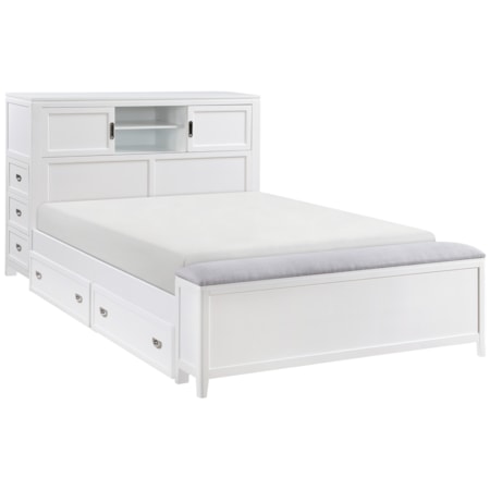 Full Bookcase Bed with Hidden Desk