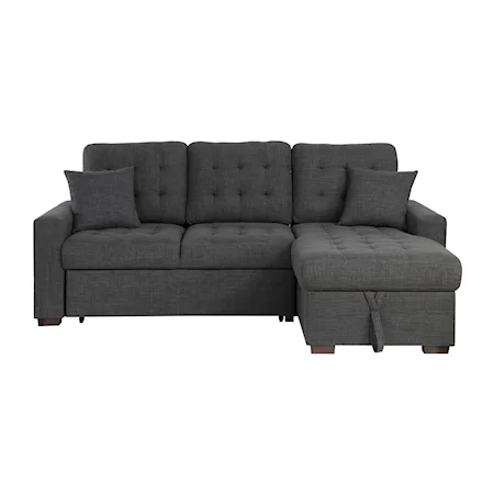 Transitional 2-Piece Sectional Sofa with Pull-Out Bed