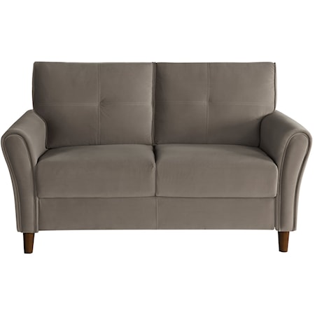 Contemporary Loveseat with Flare Arms