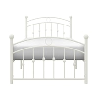 Traditional Twin Bed with Arched Metal Frame