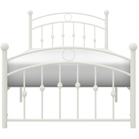 Traditional Twin Bed with Arched Metal Frame