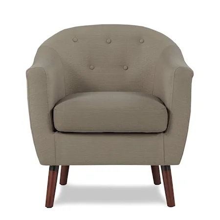 Mid-Century Modern Accent Chair with Tufted Seatback