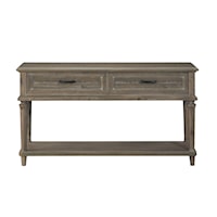 Transitional 2-Drawer Sofa Table with Lower Display Shelf