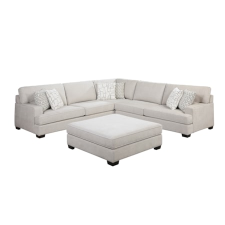 4-pc. L-Shape Sectional Sofa w/Ottoman