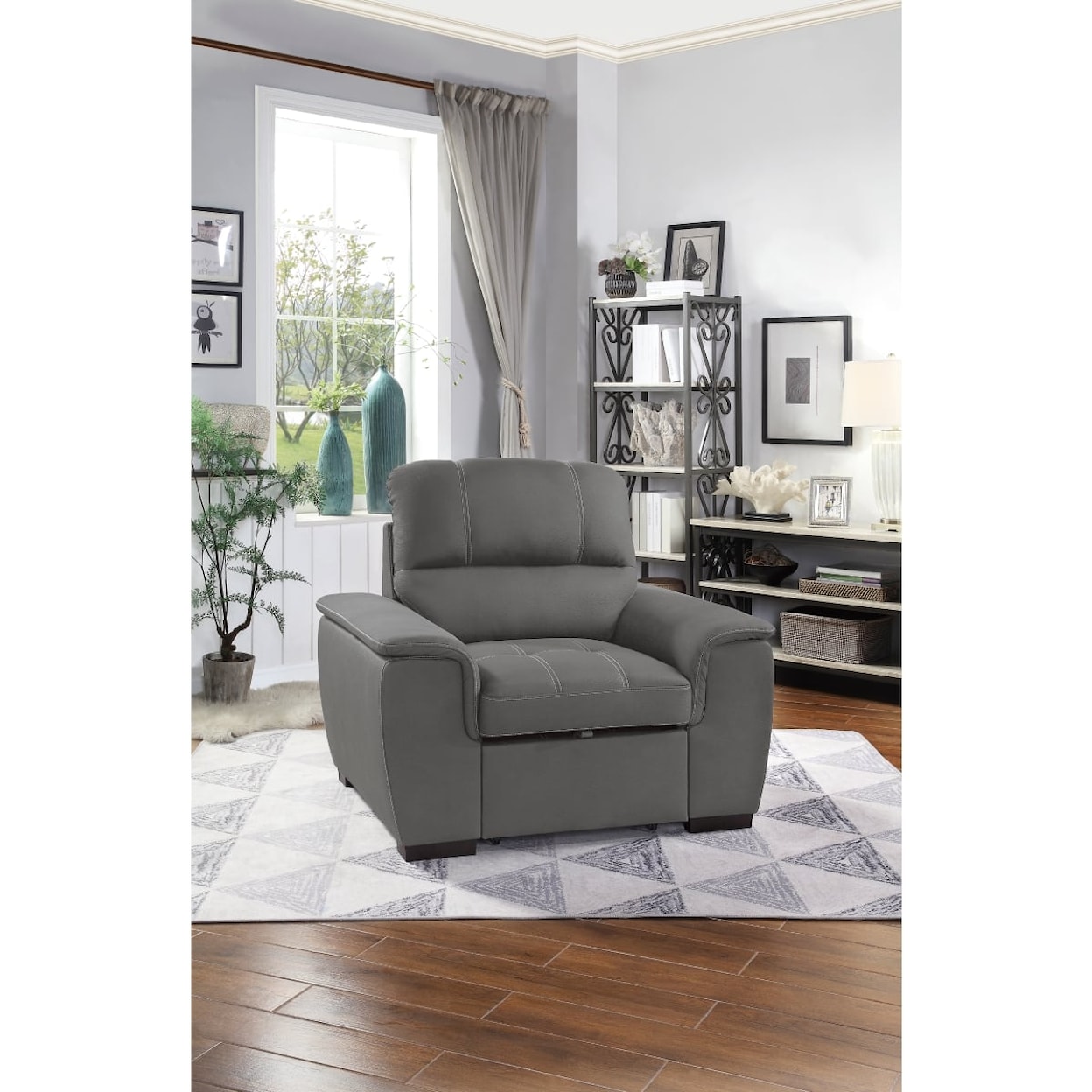 Homelegance Furniture Andes Chair with Pull-out Ottoman