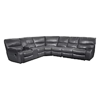 Casual 4-Piece Modular Reclining Sectional with Storage Console