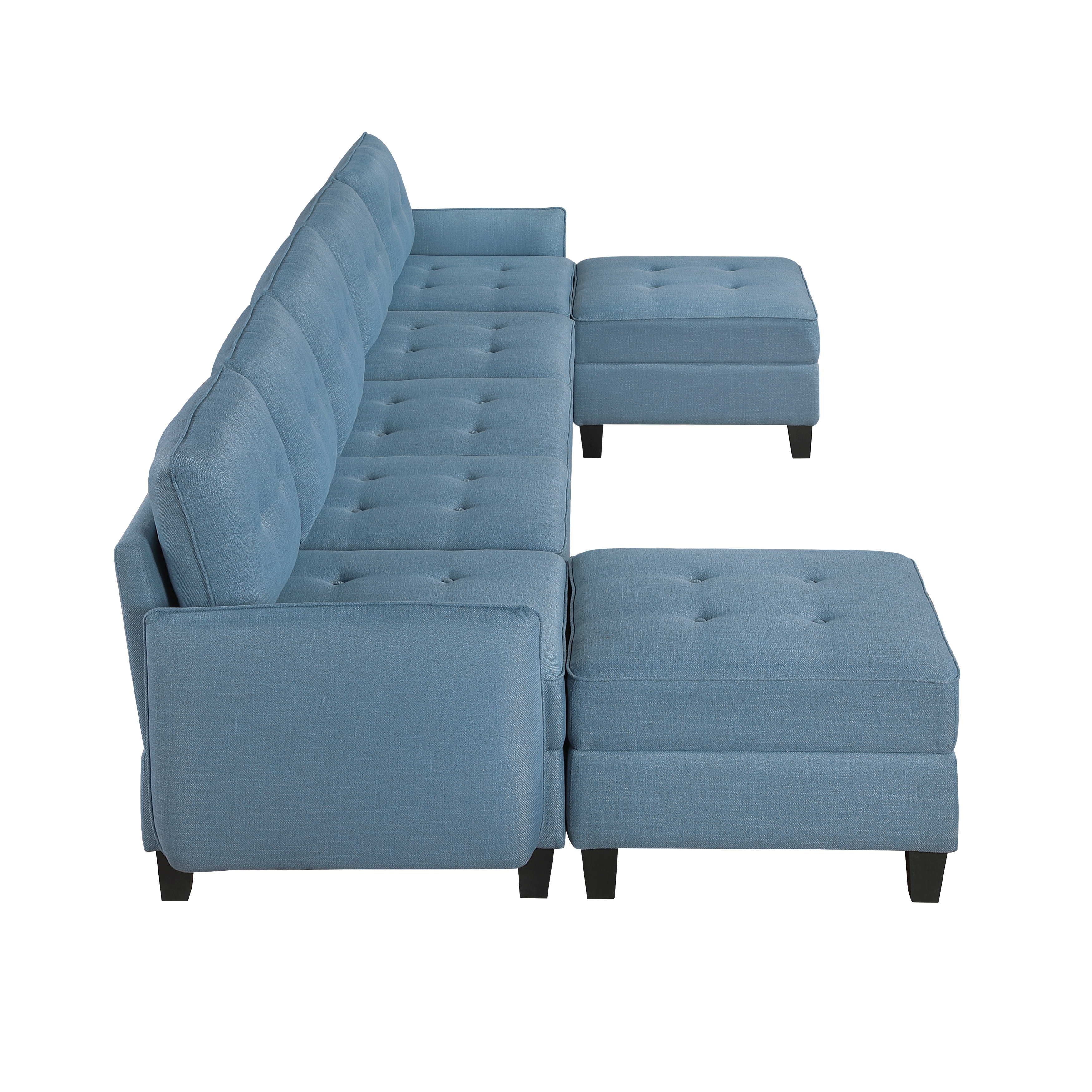 7-Piece Sectional Sofa with Two Ottomans