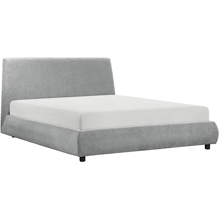 Contemporary Upholstered Queen Platform Bed