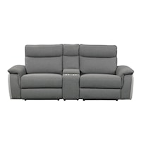 Casual Power Reclining Love Seat with Console and Power Headrests