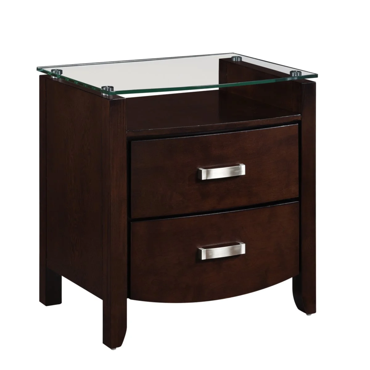 Lyric 1737NC-4 Contemporary Nightstand with Glass Top | American ...