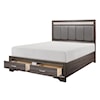 Homelegance Furniture Luster King  Bed with FB Storage