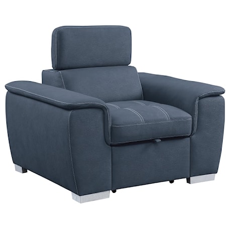 Chair with Pull-out Ottoman