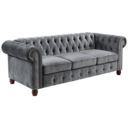 Traditional Sofa with Button Tufting