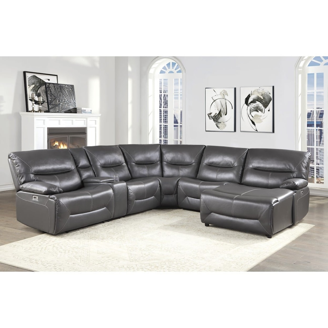 Homelegance Dyersburg 6-Piece Power Sectional Sofa