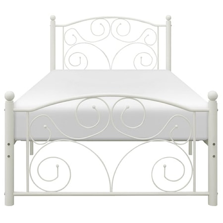 Traditional Twin Arched Bed with Metal Frame