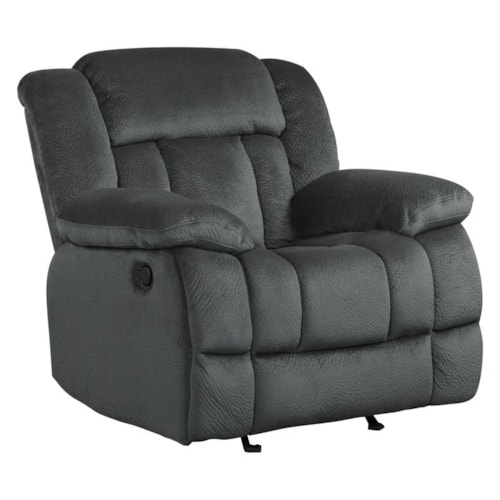 Casual Gliding Recliner Chair with Pillow Arms