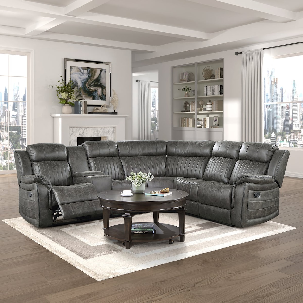 Homelegance Furniture Centeroak 3-Piece Reclining Sectional Sofa