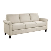 Transitional Sofa with Rolled Arms