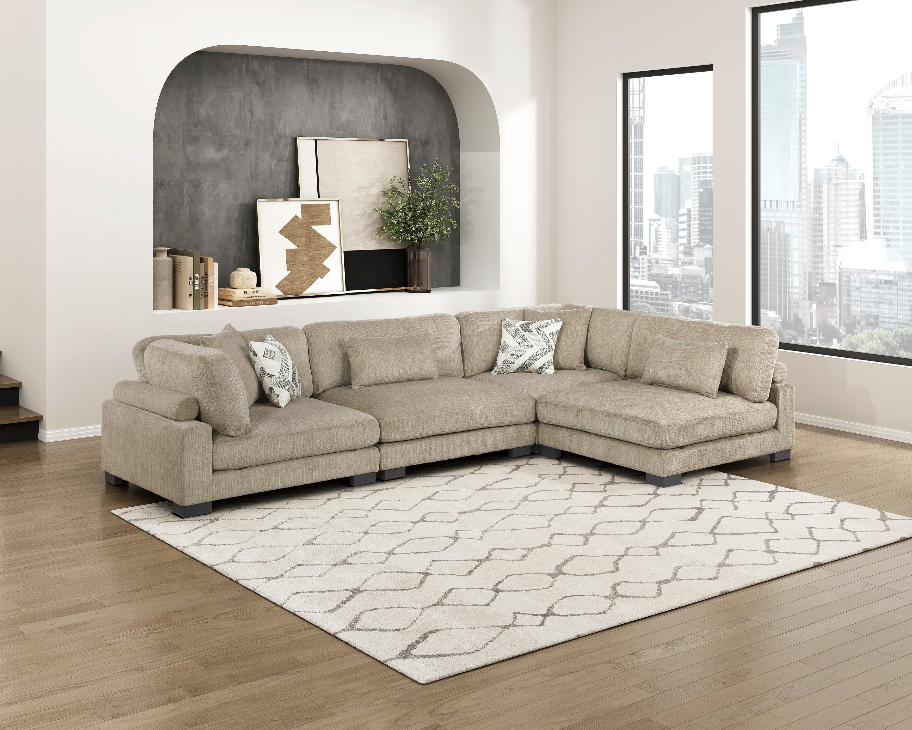 4-Piece Modular Sectional Sofa