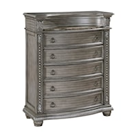 Traditional 5- Drawer Bedroom Chest with Marble Top