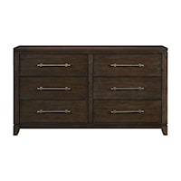 Contemporary 6-Drawer Dresser with Elongated Drawer Handles