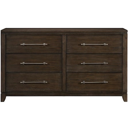 Contemporary 6-Drawer Dresser with Elongated Drawer Handles