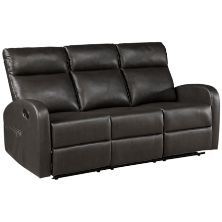 Faux-Leather Reclining Wall-Hugger Sofa