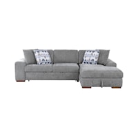 Casual 2-Piece Sectional with Right Chaise and Pull-Out Bed