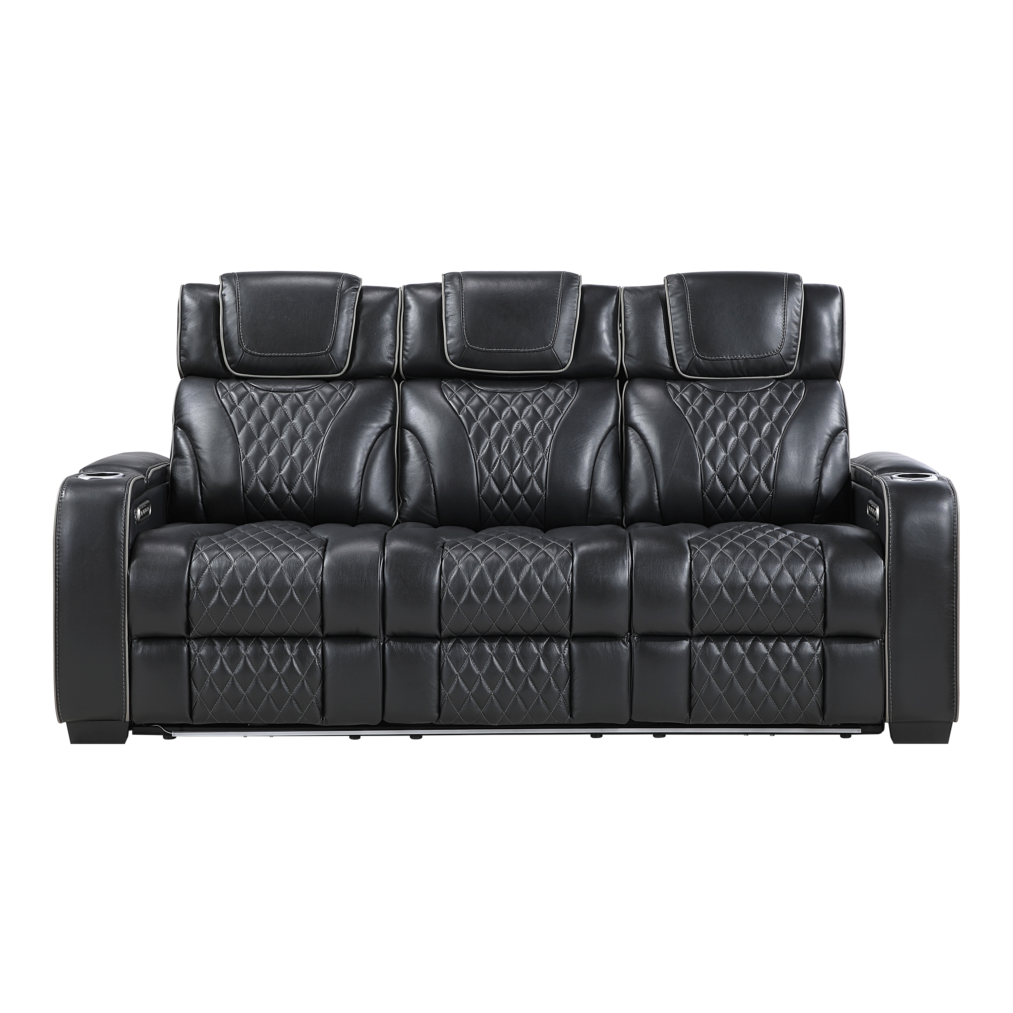Dual Power Reclining Sofa with LED Lights